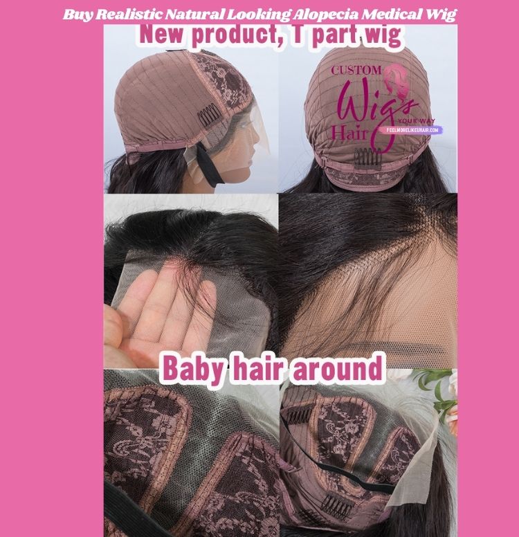 Medical wigs for alopecia | Custom lace front wig 100% real human virgin hair straight