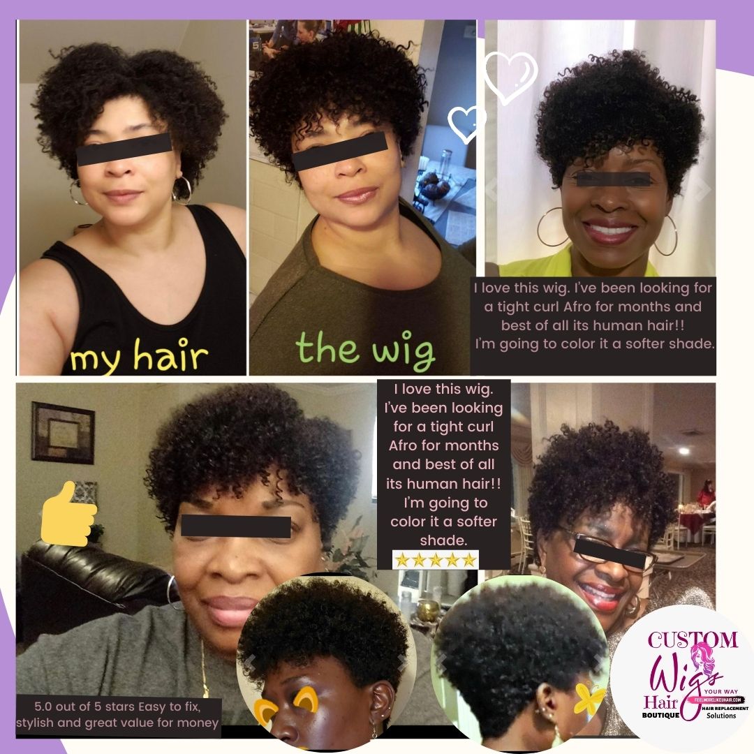 Kinky curly hair wig for black women100% human hair length-short cut