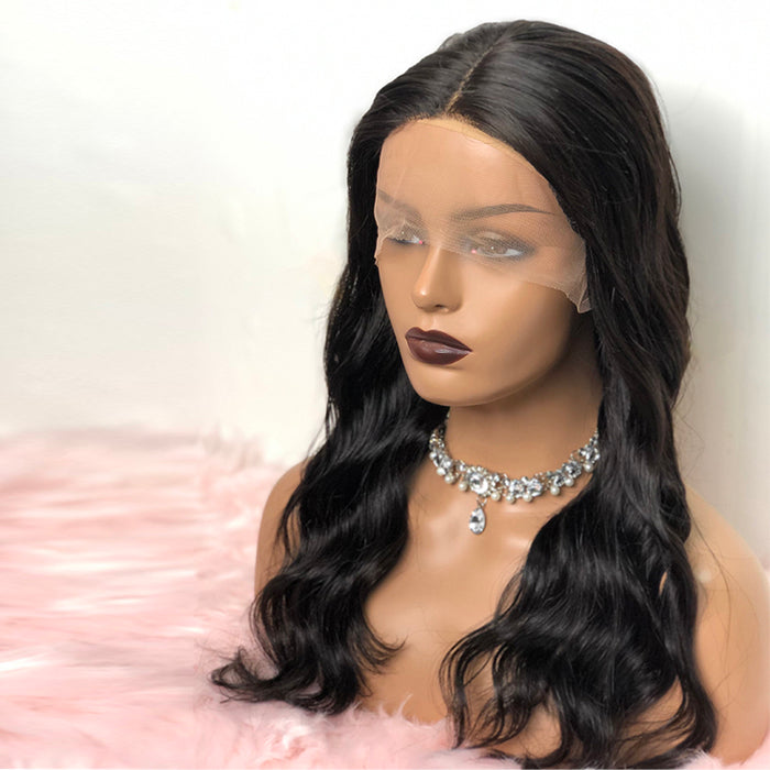 Kimoyne Body Wavy Lace Front Wig 100% Human Hair 10A Middle Part | Melted Hairline