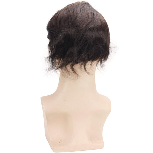 Men Custom Human Hairpiece  Replacement System Dark Brown (#2) | David