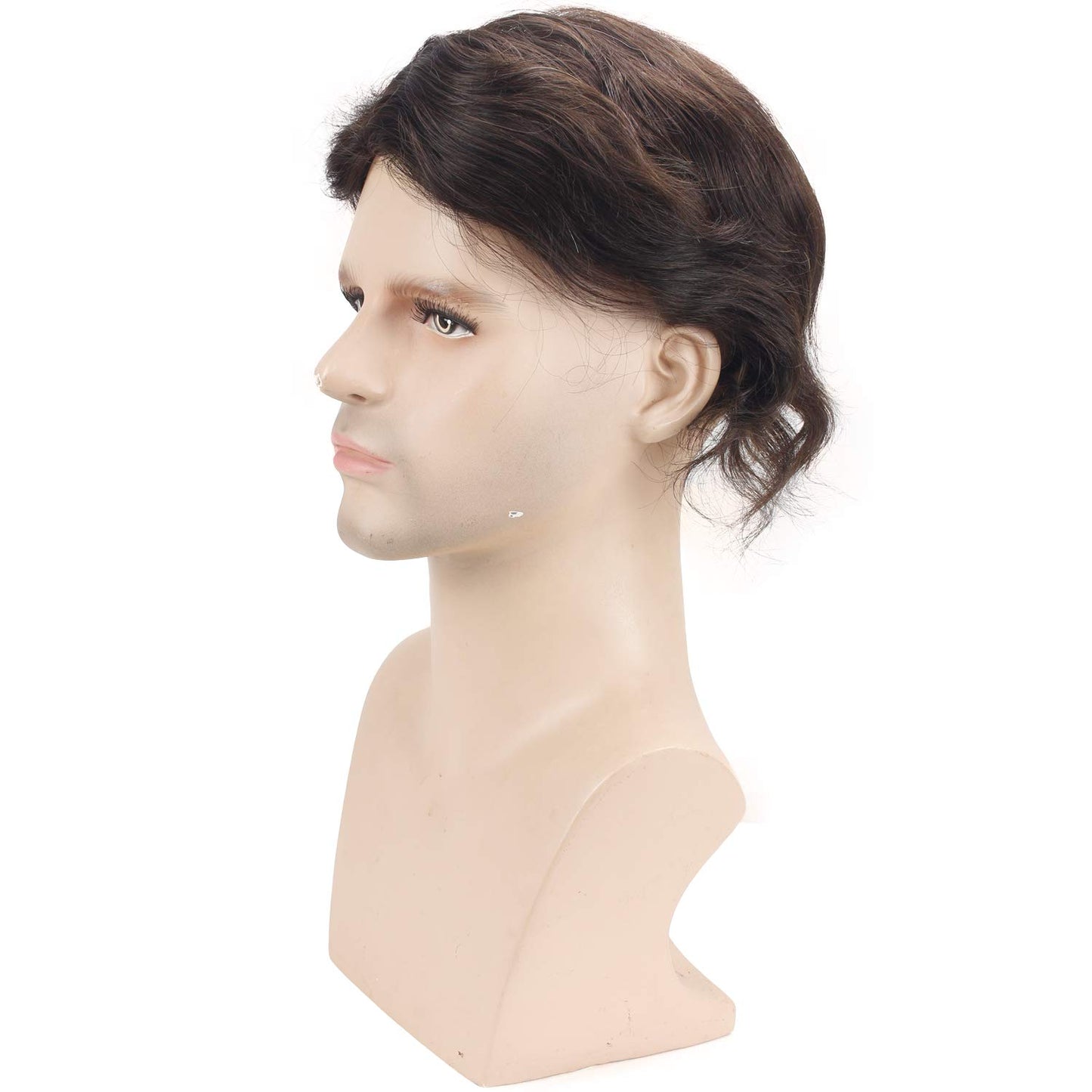 Men Custom Human Hairpiece  Replacement System Dark Brown (#2) | David