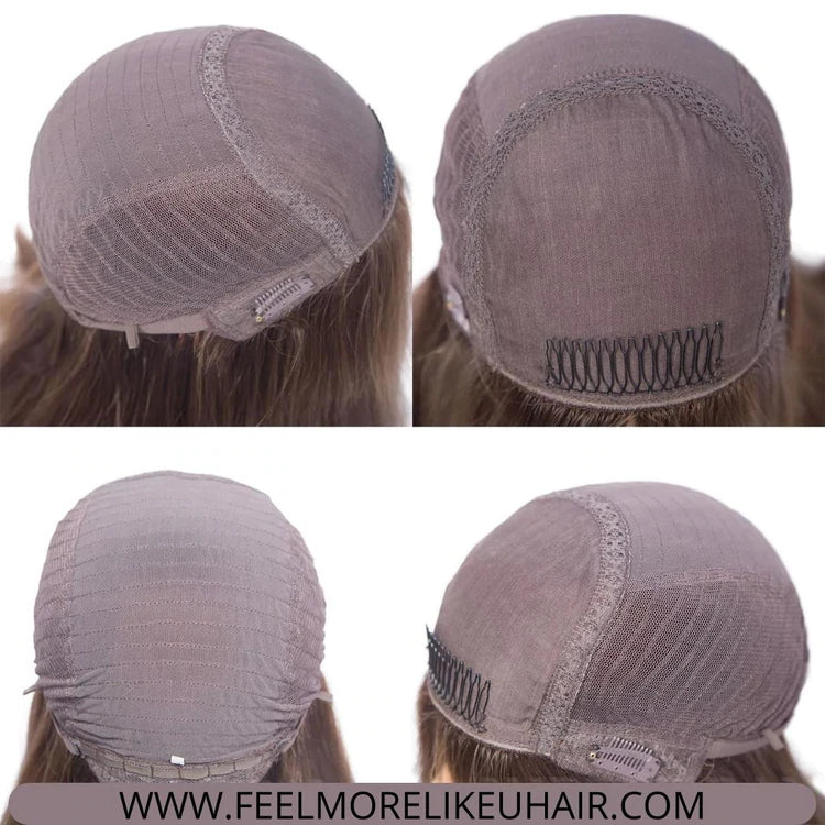 Hand Tied Silk Base Non Lace Kosher Wig Top European Human Hair Jewish Wigs For White Women
