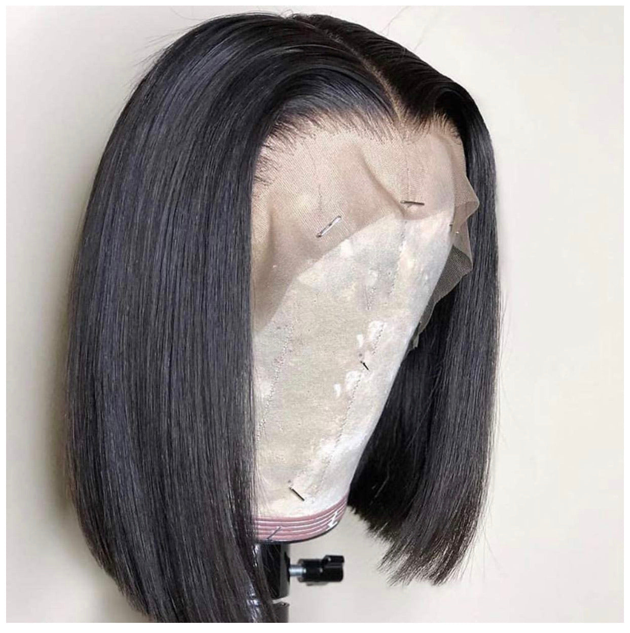 Straight Human Hair Lace Front Short Bob Wig