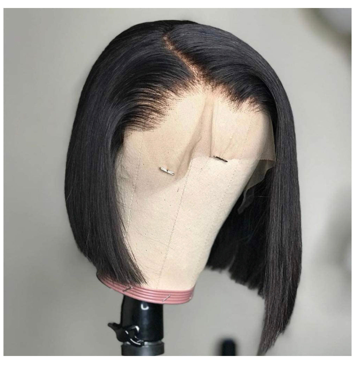 Straight Human Hair Lace Front Short Bob Wig