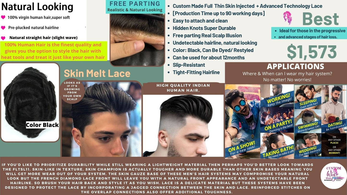 Men Custom Natural Looking Hair Solutions