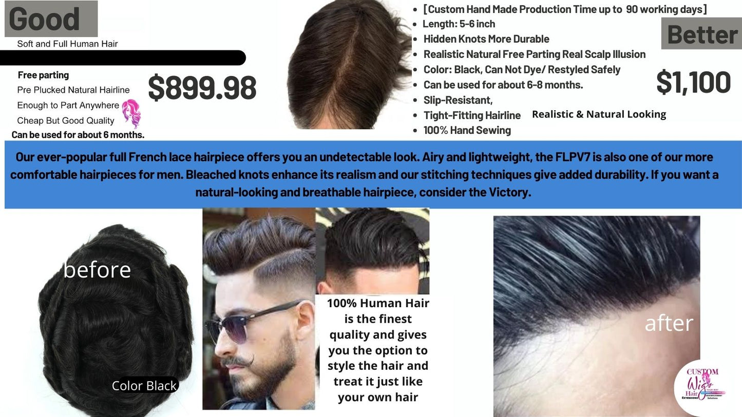 Men Custom Natural Looking Hair Solutions