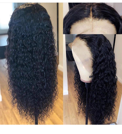 Custom Hand Made 30”-40 Inch 13x4 Lace Front Wigs Human Hair Long Remy Brazilian Wavy Curly Lace Frontal Wig 200% Pre Plucked Natural Color *Only 1 left in stock - order soon.