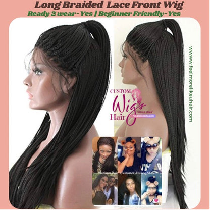 lace front long bradied wig