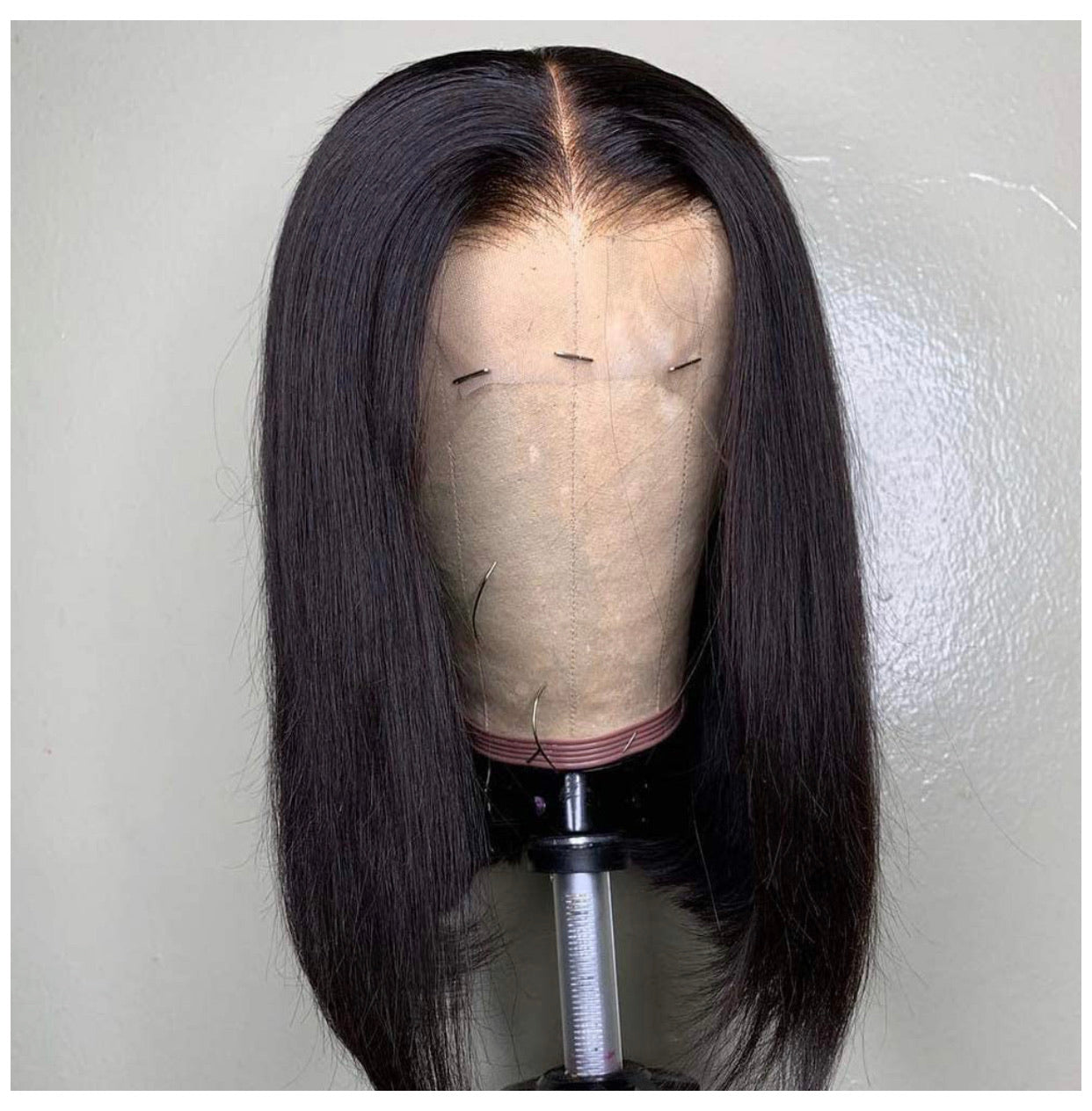 Custom Straight Human Hair Lace Front Bob Wig Pre Plucked with Baby Hair 10-12  inch