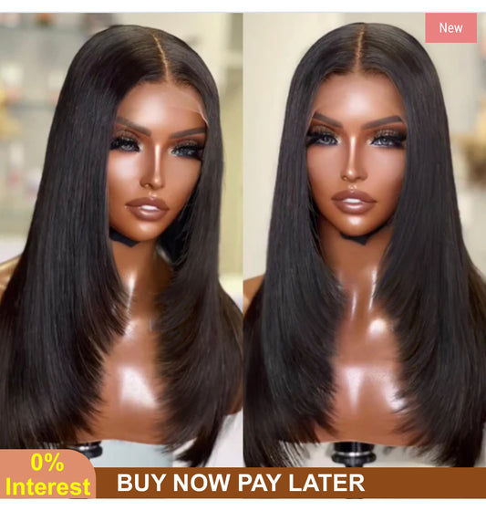 Limited Design Custom Professional Cut Trendy Layered Pre-plucked Glueless Ready 2 Wear Lace Wig 100% Human Hair| Mothers Day Flash Sale