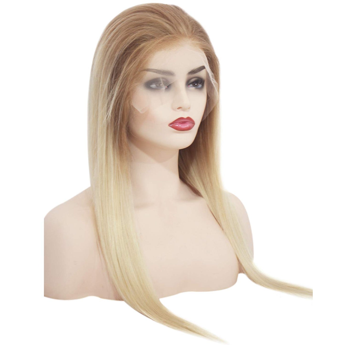 16" Divine Custom Color Wig Ombre Blonde with Rooting Golden Brown to Bleached Blonde 613 Pre Plucked Hairline -  All That & More Salon Presents up to 50% off- Hope & Hair Breast Cancer Awareness Weekend Event