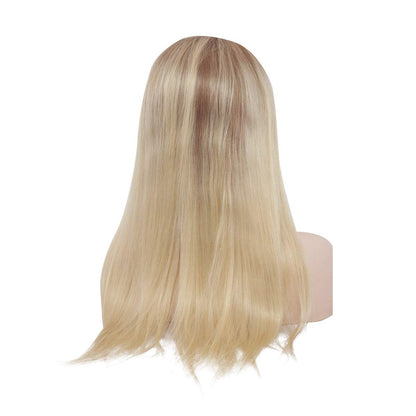 16" Divine Custom Color Wig Ombre Blonde with Rooting Golden Brown to Bleached Blonde 613 Pre Plucked Hairline -  All That & More Salon Presents up to 50% off- Hope & Hair Breast Cancer Awareness Weekend Event