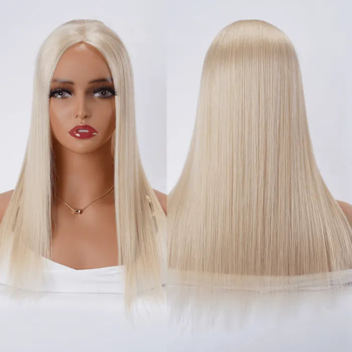 Custom Grace Platinum Blonde Light Volume Human Hair piece Hair Topper | Lace Front Clip In Women Hairpieces