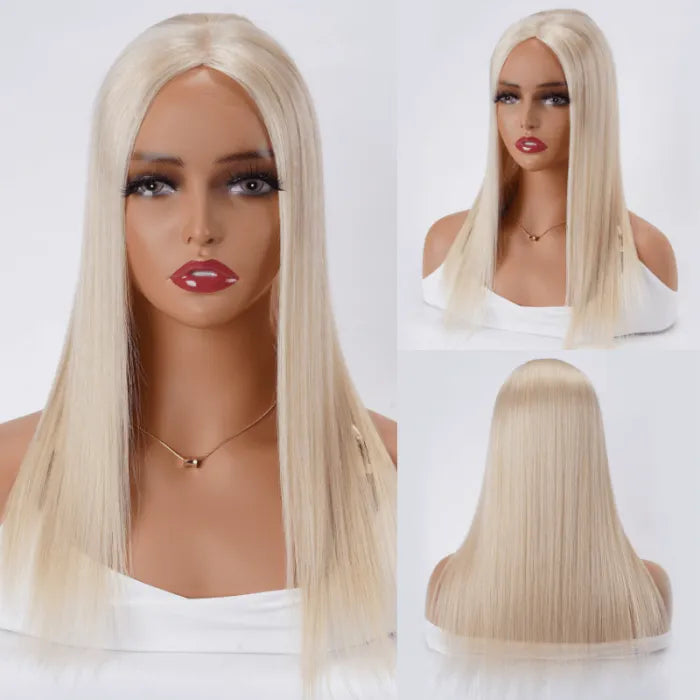 Custom Grace Platinum Blonde Light Volume Human Hair piece Hair Topper | Lace Front Clip In Women Hairpieces